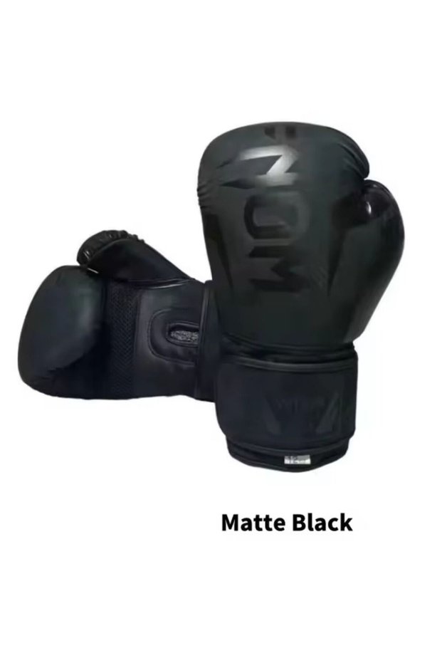 10oz Matte Black 6/8/10/12/16Oz Kids Adult Boxing Gloves PU Breathable Professional Sanda Muay Thai