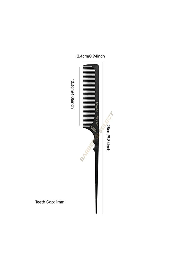 PP-804 Professional Carbon Comb Hairstylist Hair Cutting Comb Tail Comb Barber Accessories Teasing C