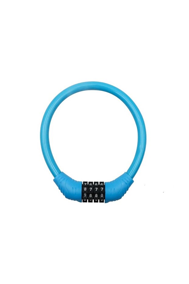 Blue 4 Digital Code Bicycle Cable Lock Anti-theft Alloy Steel MTB Road Bike Cable Code Combination P