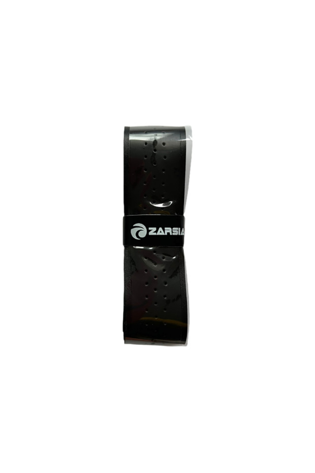 black 2pcs NEW ZARSIA Perforated PU Leather Sweatband Tennis Badminton Racket Overgrip Wear-resistan