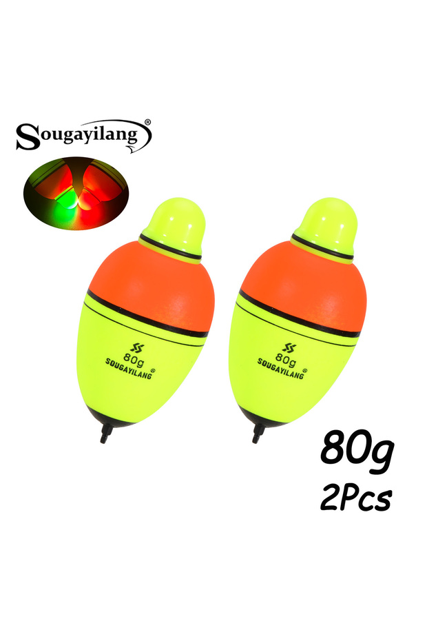 80g Buoyancy Sougayilang Luminous Fish Floats 2Pcs with 6 Size Options made from High Density Foam f
