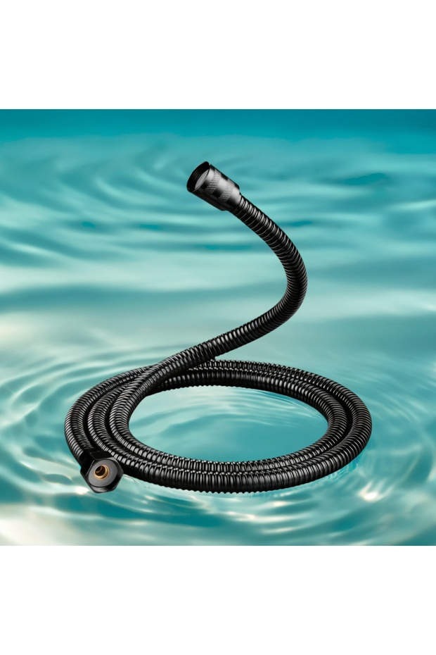 150cm 1pc Black Stainless Steel Shower Hose, Universal G 1/2" Connection, Explosion-proof Rain Showe