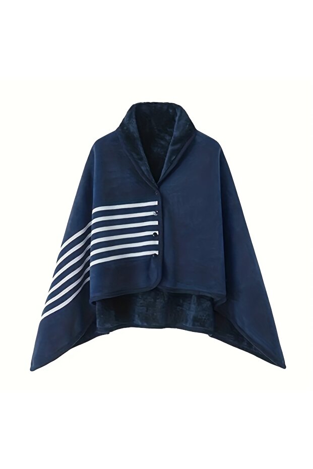 Red 1pc Wearable Blankets Shawl Blanket Flannel Lazy Casual Office Blanket
