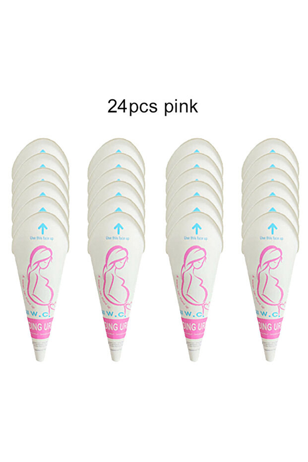 24PINK 12/24pcs Female Urination Device Portable Hygienic Leak-Proof Stand Up Pee Paper Cup Foldable