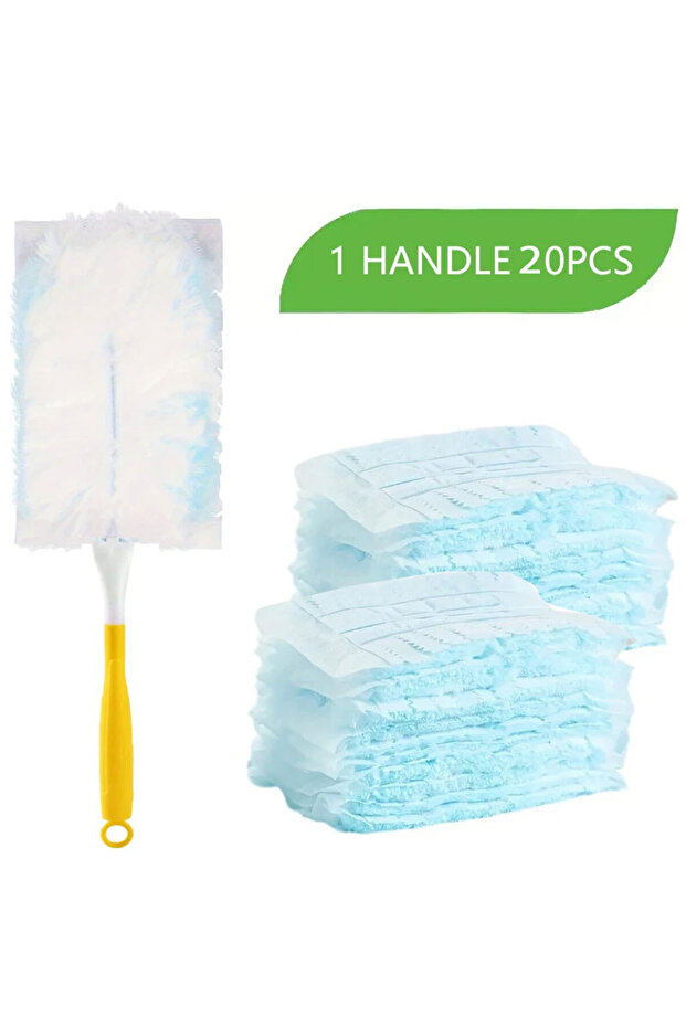 1 handle 20PCS 10 Count Disposable Duster Refills Compatible with Swiffer Duster