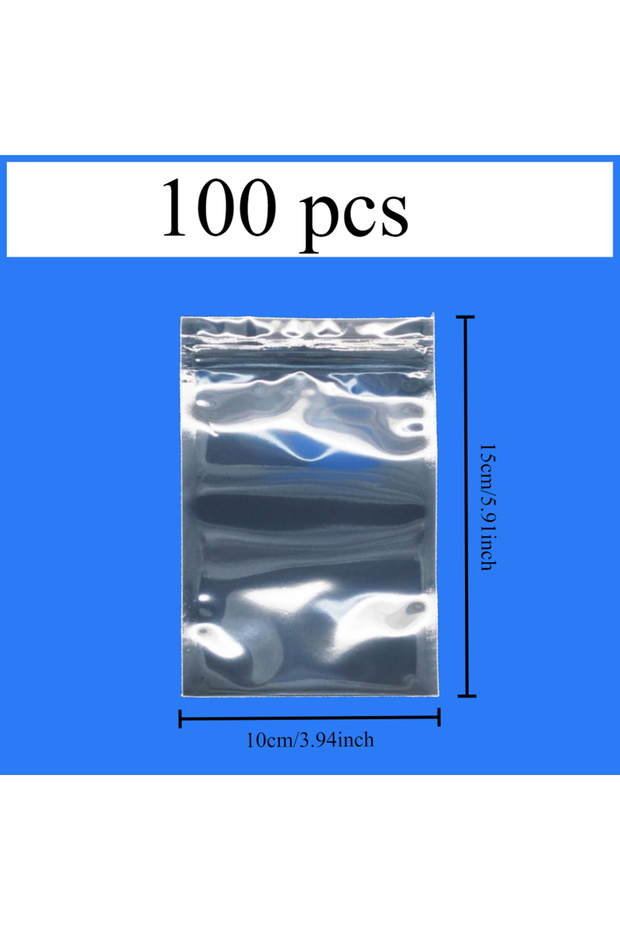 100pcs 10x15cm 100pcs PET self-sealing bags, anti-static self-sealing bags for PCB electronic chips,