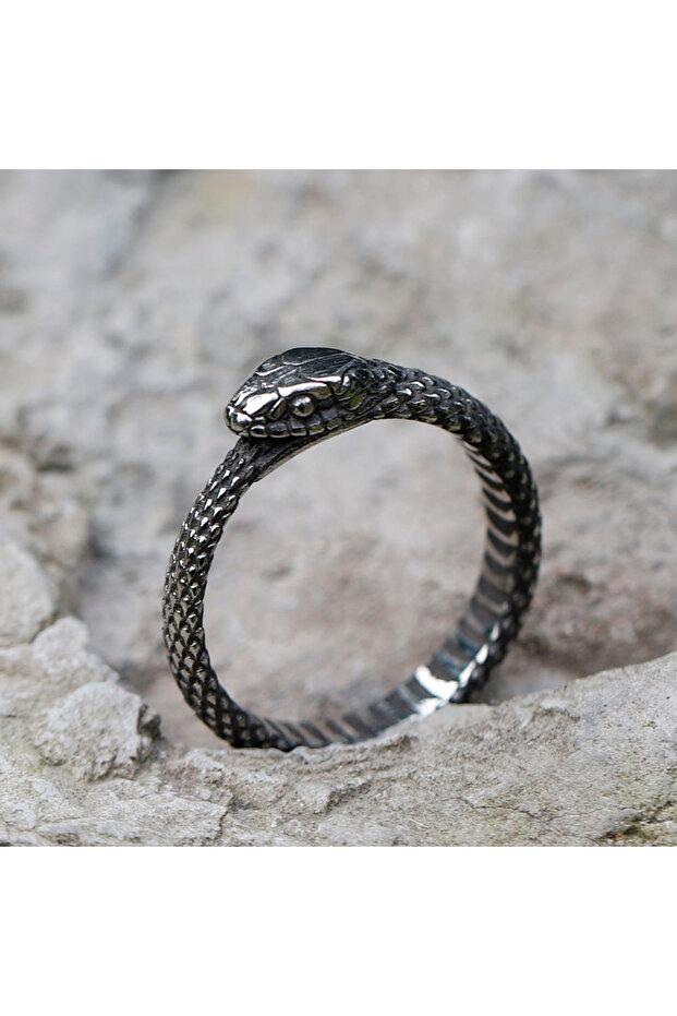 12 As Shown 2023 NEW Men's 316L stainless-steel rings Viking Snake head animal Amulet RING for teens