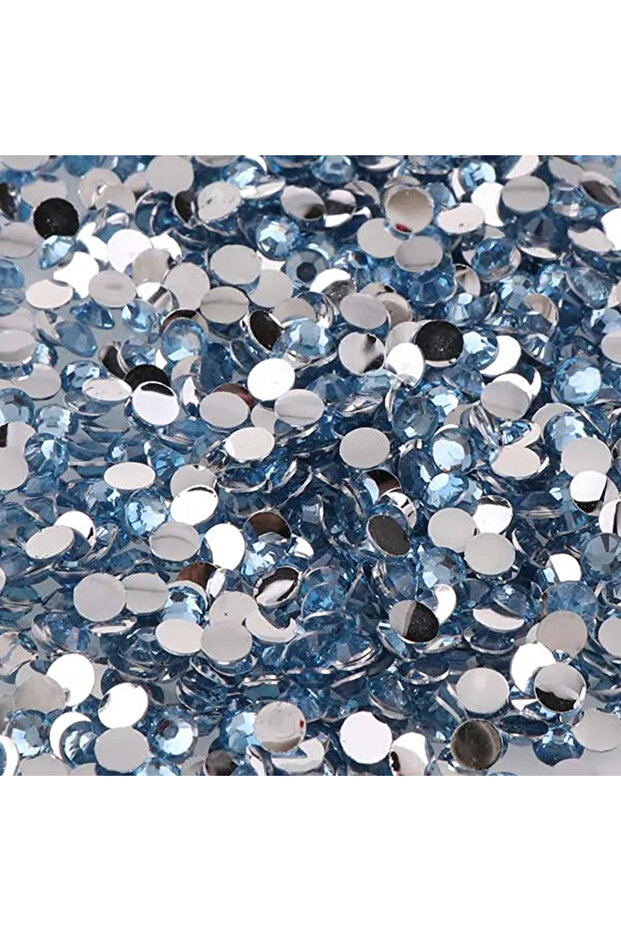 4MM Light Blue 1000pcs Non Hot Fix Rhinestones 2/3/4mm Round Resin Flatback Crystal Rhinestone DIY N