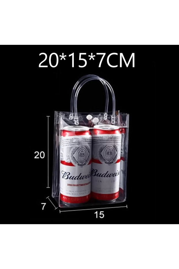 20PCS 20x15x7CM 10-100 Pcs Clear Plastic Gift Bags with Handle Transparent Gift Bag Reusable Tote Ba