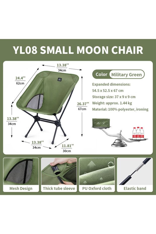 Green Camping Chair Yl08 Moon Chair Outdoor Folding Chair Camping Chair Picnic