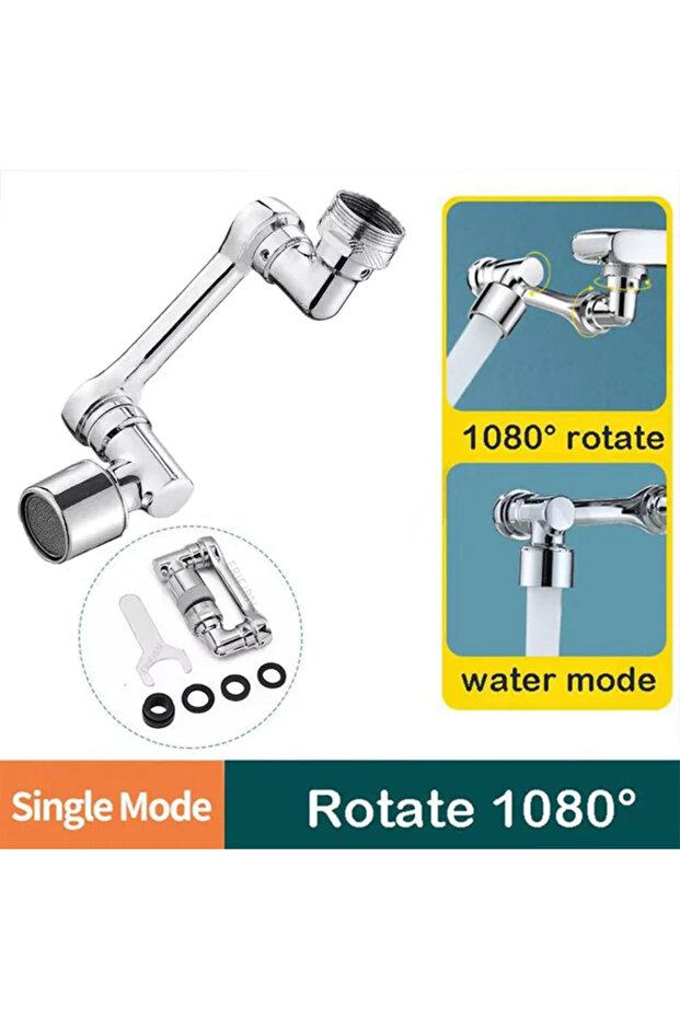1080 Degree Single 1080° Rotating Splash Filter Metal Faucet Extender Dual Mode Kitchen Faucet Bubbl
