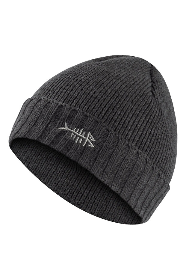 Dark Grey Winter Beanie Hats With Fleece Lining Thick Warm For Men Women Stretchy Fit Unise