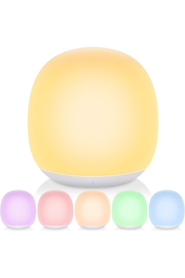 مصباح ليلي USB Egg2 متغير الألوان بـ7 ألوان مع تحكم عن بعد وإضاءة قابلة للتعتيم باللمس، مصباح محمول للطاولة والسرير