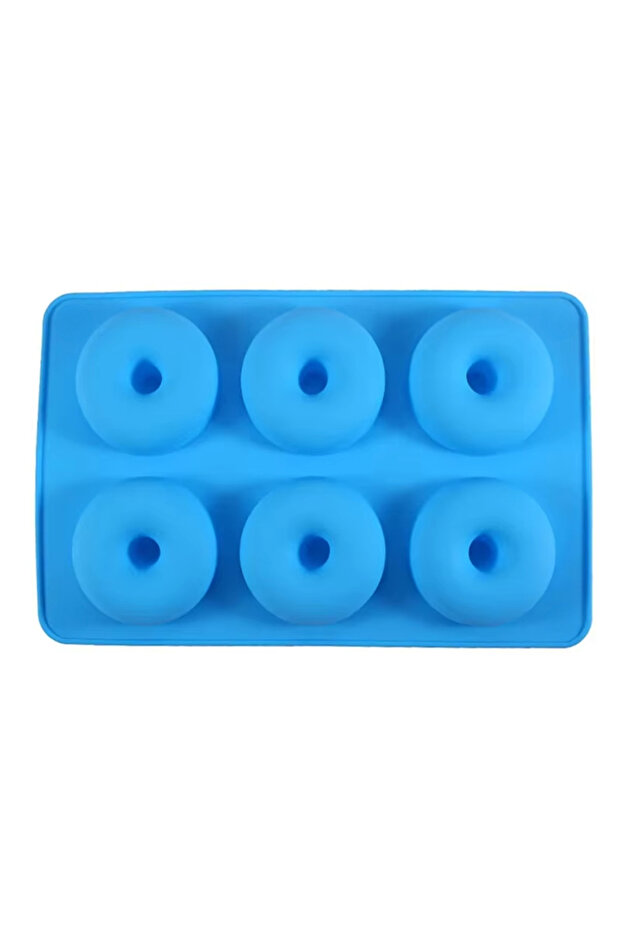 Blue 6 Holes Silicone Donut Mold Bagel Pan Non Stick Baking Heat Resistance Mini Cupcake Mould Dough
