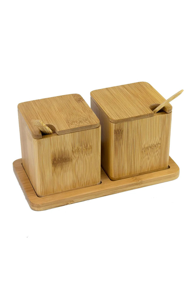 Bamboo 2-piece salt and pepper shaker set