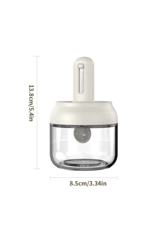 1 pcs Household Glass Seasoning Bottle with Telescopic Spoon Leak Proof Salt Storage Box Moisture-Pr