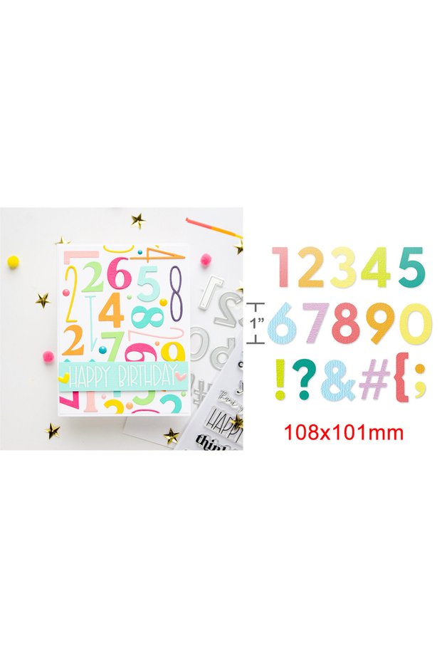 Color 3 Alphabet And Number Symbol Cutting Dies Bold Basic Alphabet Up Downtown Letters Die Cut For