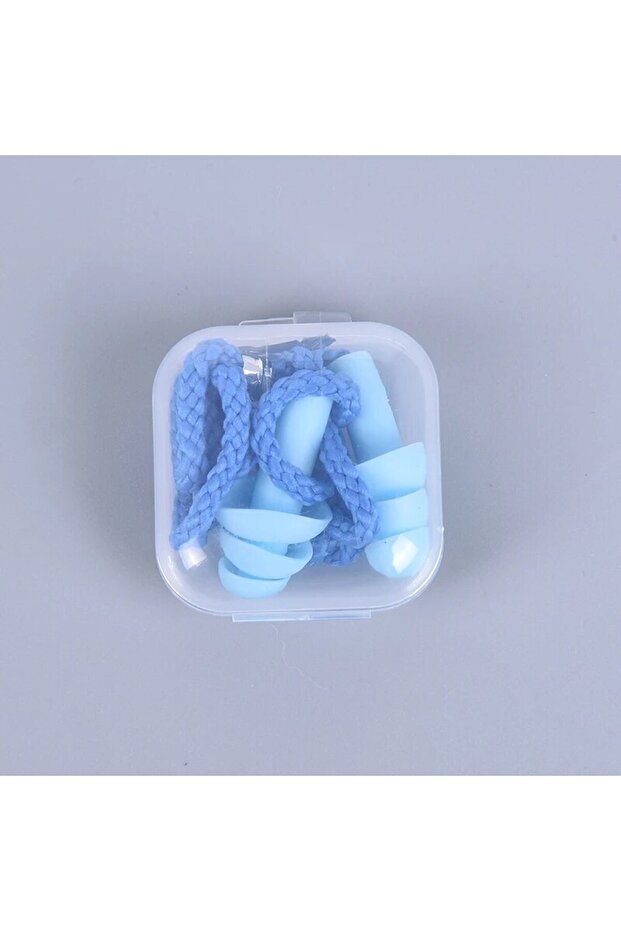 POD4277-LB 1 Pc Silicone Ear Plugs Sleep Earplugs Noise Reduction Swimming Earplugs With Rope For Di