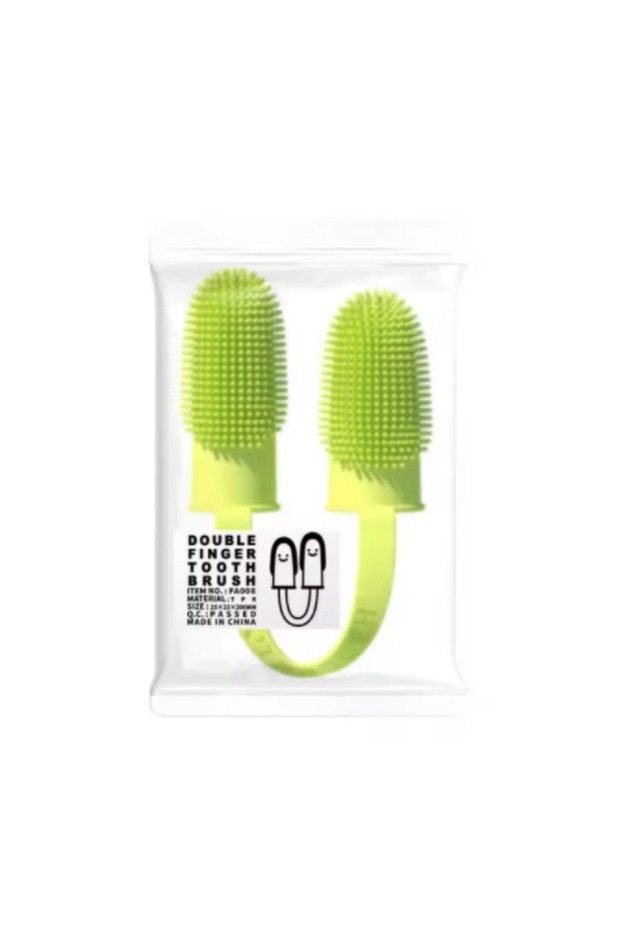 plum Pet Two-finger Toothbrush Dog Cat Pet Supplies Teeth Cleaning Finger Set Oral Cleaning Tools Pe