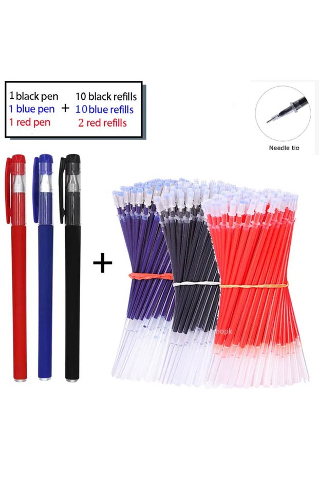 25Pcs Mix set B 7/35 PCS Gel Pen Set School Supplies Black Blue Red Ink Color Ballpoint Pen Kawaii P