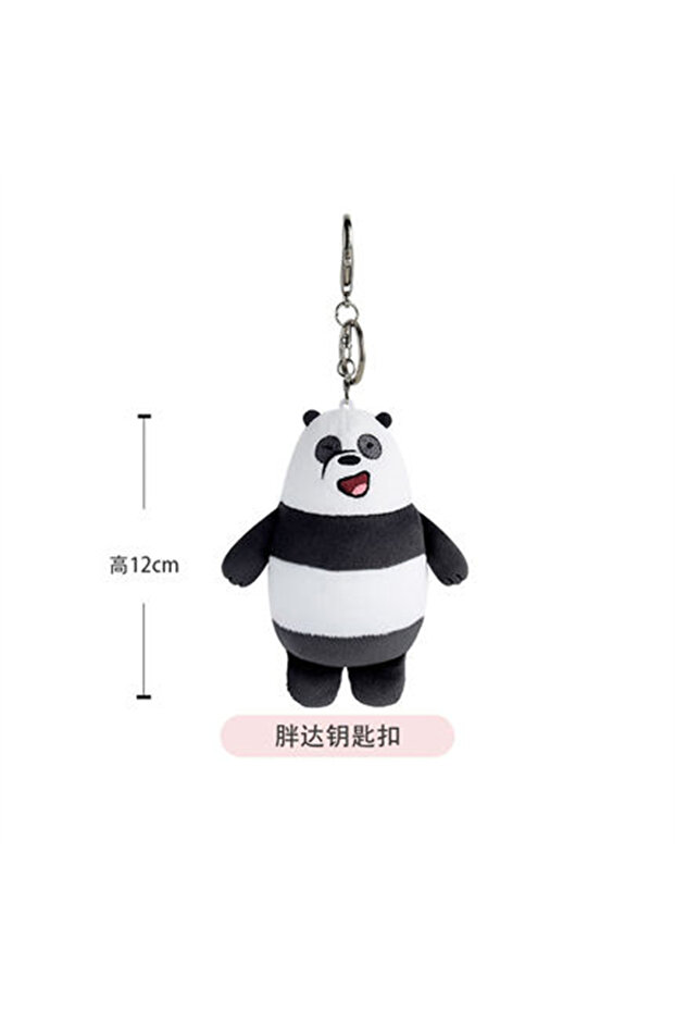 12cm 03 12cm We Bare Bears Anime Plush Keychain Toys Pendant Grizzly Panda Ice Bear Key Ring Stuffed
