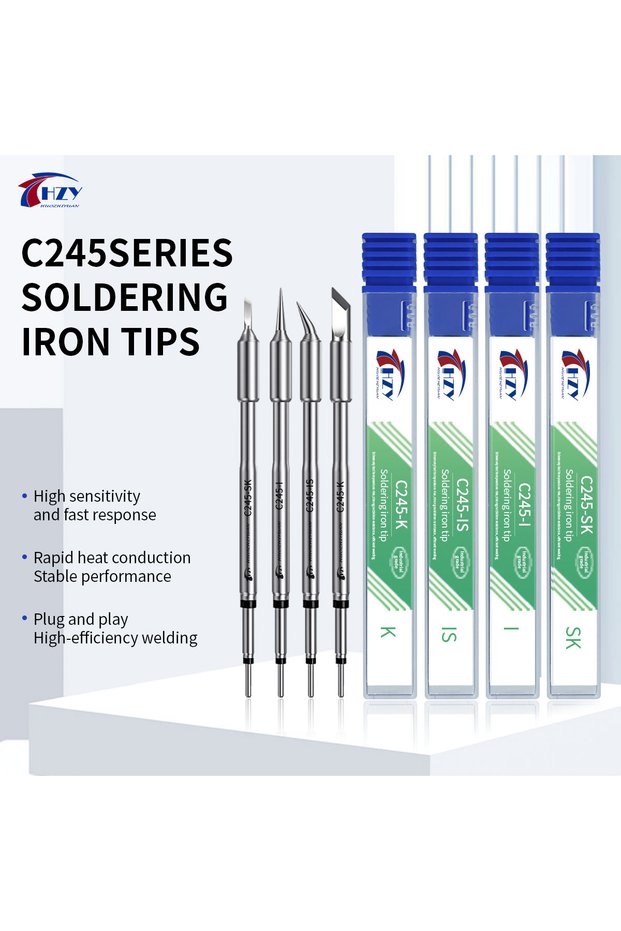 C245-4Pcs HZY C245 Universal C245 Soldering Iron Tip I/IS/K/SK Tips Compatible For Xsoldering T245