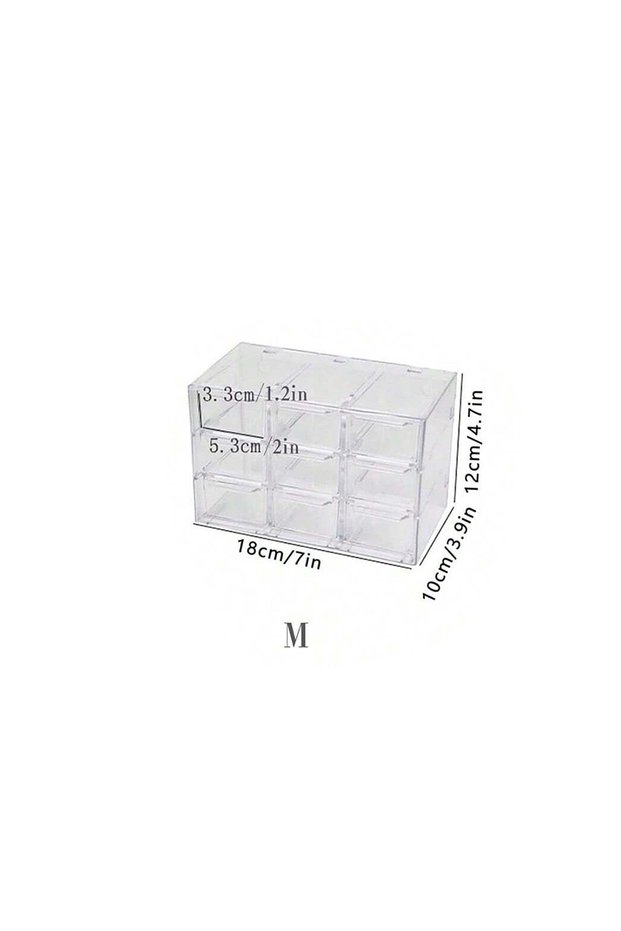 M-9grids Acrylic Large Capacity Drawer Transparent Divided Beaded Storage Box DIY Handmade Jewelry D