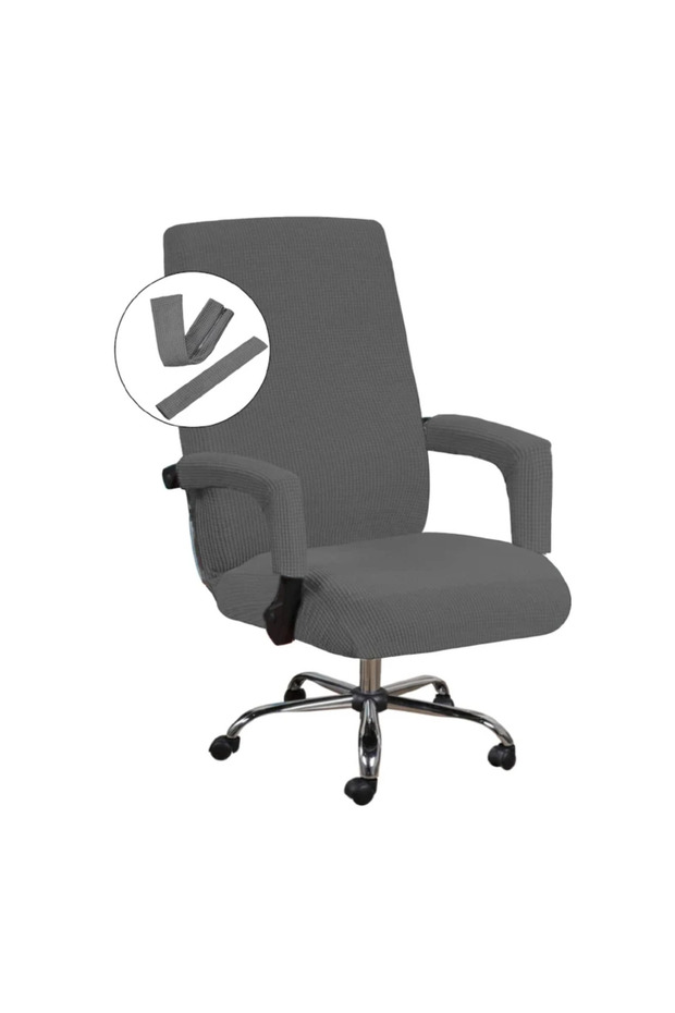 M Dark Grey M/L Size Elastic Office Computer Chair Cover Modern Anti-dirty Boss Rotating Chair Seat