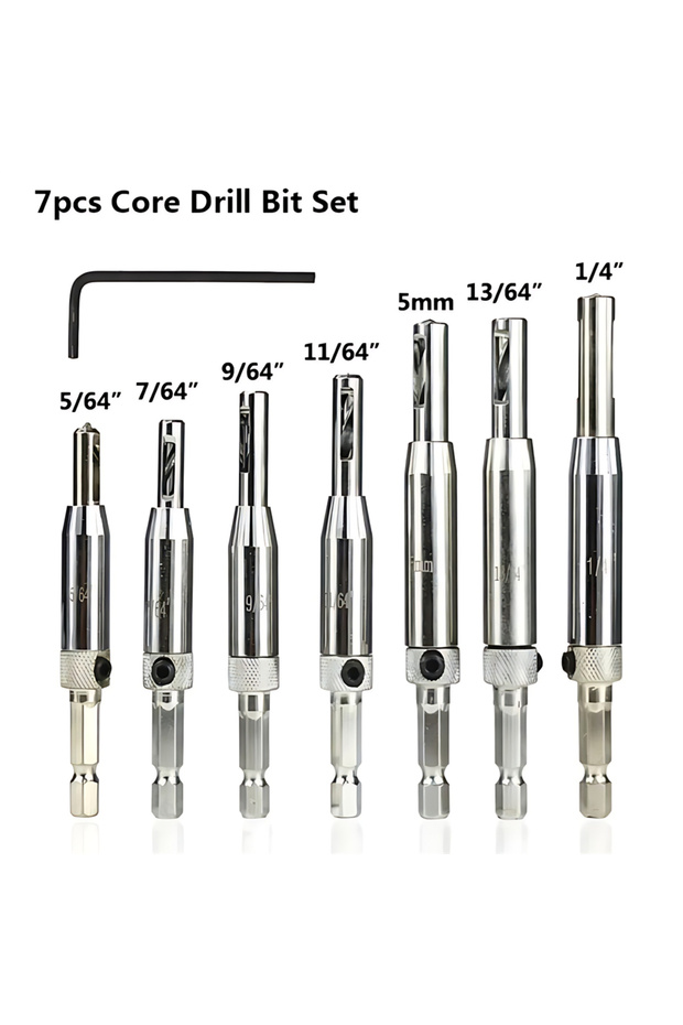 7 PCS HSS Self Centering Hinge Drill Bit Door Window Cabinet Woodworking Hole Puncher Wood Reaming T