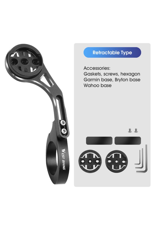 0719310 Black WEST BIKING Adjustable Bike Computer Bracket Aluminum Alloy Bike Speedometer Extension