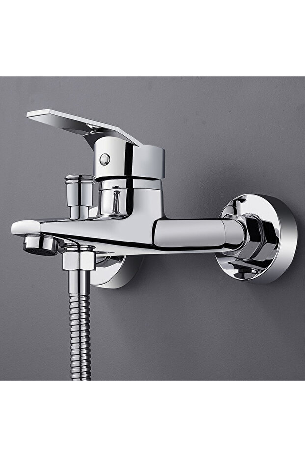 Zinc Alloy Basin Faucets Chrome Wall Mounted Hot Cold Water Dual Spout Mixer Tap For Bathroom Spl...