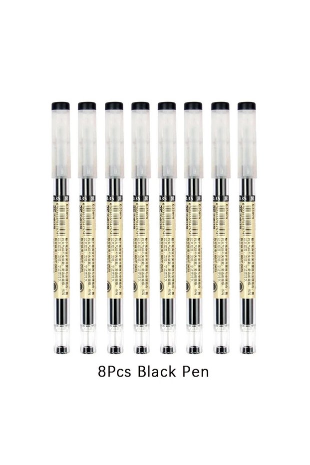 0.35mm 8pcs black pen 54Pcs/Set 0.35mm Gel Pens Office School Exam Sign Ballpoint Pen Blue Red Black