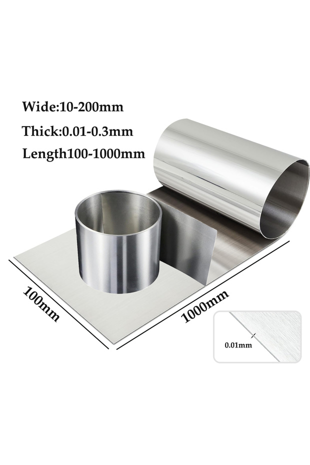 0.1x100x100mm Thickness 0.01mm-0.1mm Stainless Steel Strip Steel Sheet Thin SS304 Stainless Steel Pl