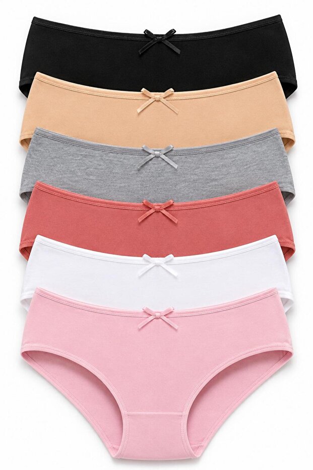 High Waist Bato Women's Panties 6-Piece Color Set 5000-6