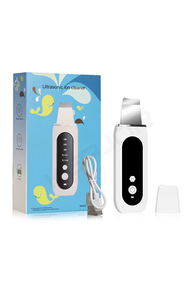 white Ultrasonic Skin Scrubber Peeling Blackhead Remover Deep Face Cleaning Ultrasonic Ion Ance Pore