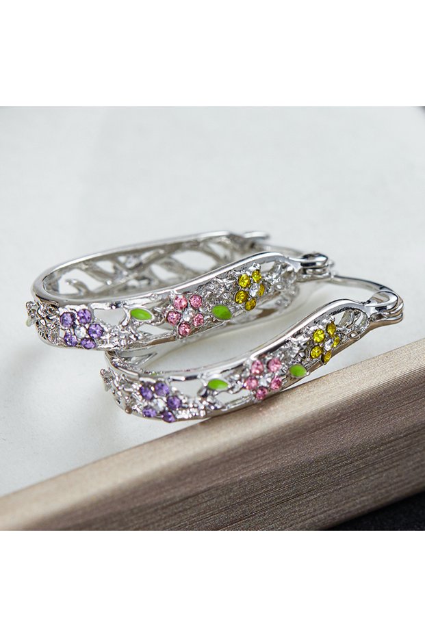 Z506-1 Magnetic Slimming Earrings Women Burning Fat Health Crystal Weight Loss Earrings Zirconia Mag
