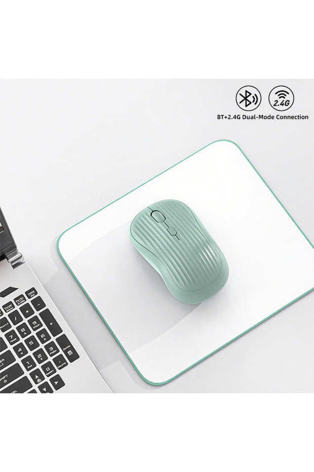 green Type-C Rechargeable 2.4G Bluetooth Dual Mode Wireless Mouse Ergonomic Fashion Silent Mouse Des