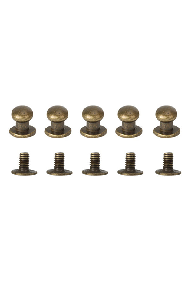 6mm Bronze 20 Sets Metal Alloy Knob Screw Rivets Studs DIY Crafts Leather Belt Watch Band Round Monk