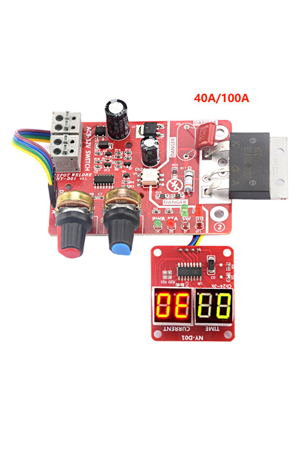 لوحة تحكم NY-D01 40A AC9-12V DIY 40A/100A لوحة تحكم آلة اللحام النقطي لوحة اللحام القابلة للتعديل