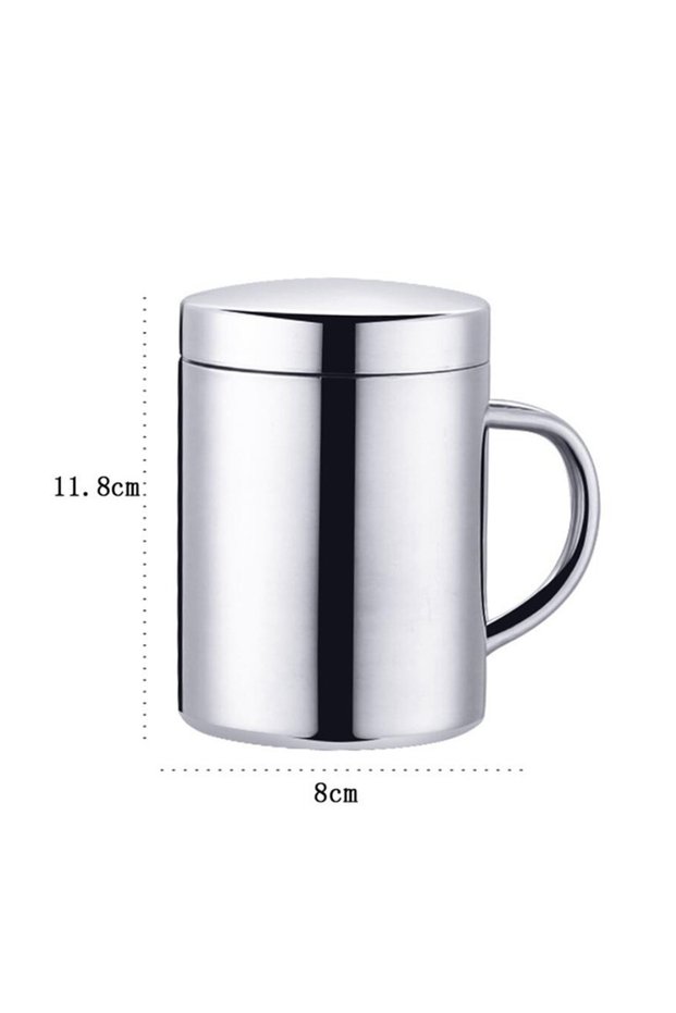 as picture 400ml Double Wall Stainless Steel Coffee Mug with lid Portable Cup Travel Tumbler Jug Mil