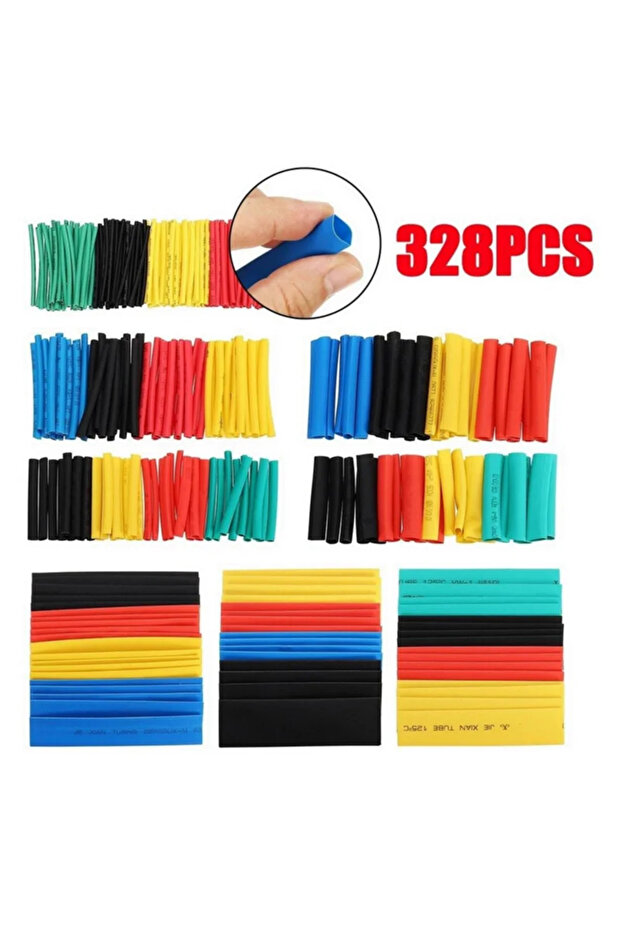 328PCS with bag Data Cable Cover Cable Sleeve 580/328/127PCS Heat Shrink Tubing Kit 2:1 Shrinkable W