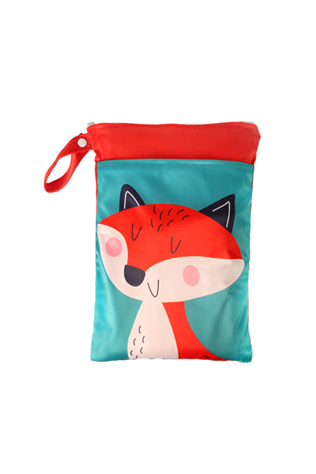 ALIDW04 Wet Dry Bag with Two Zippered Waterproof Reusable Diaper Bag Organizer Giraffe Monkey Prints