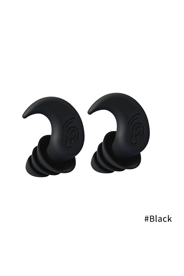 3 Layers-Black Sleep Noise Reduction Silicone Earplug Ear Protection Earplugs Anti-Noise Waterproof