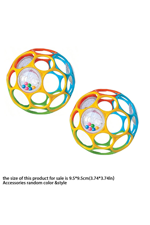 2PCS-G Soft Baby Grasping Ball Rattles with Bell Ball Early Education Educational Sensory Toy Random