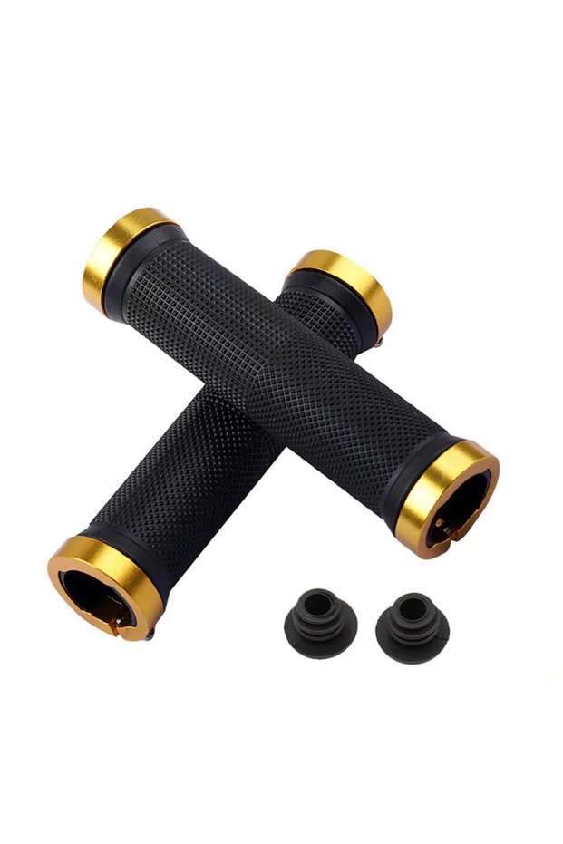 BP0820 Gold Bicycle grips MTB bike handbar grips rubber non-slip bilateral lock Cycling BMX handle g