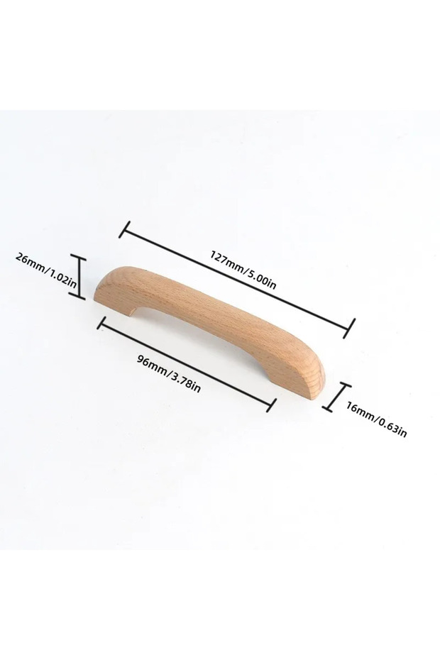 1pc S-96mm Beech Wood Handles Kitchen Cabinet Handle Drawer Solid Wood Furniture Wooden Door Drawer