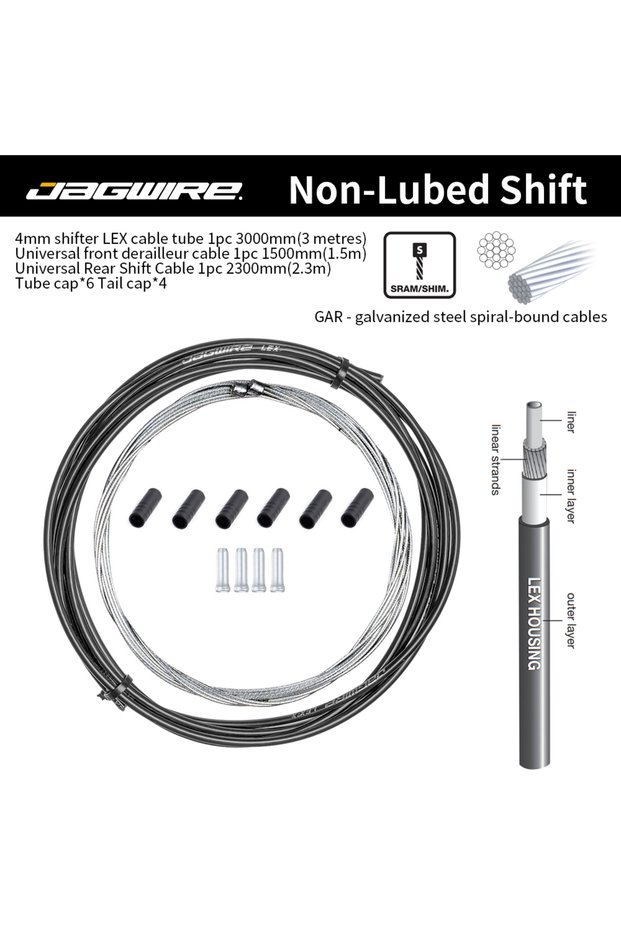 Lex Black shift set JAGWIRE 2-3meters MTB Road Bike Bicycle Derailleur Weaving Housing Tube Shiftin