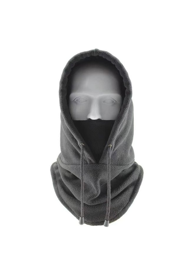 dark grey Fashion Polar Fleece Women Men Balaclava Winter Hat Beanies Warmer Windproof Full Face Ski