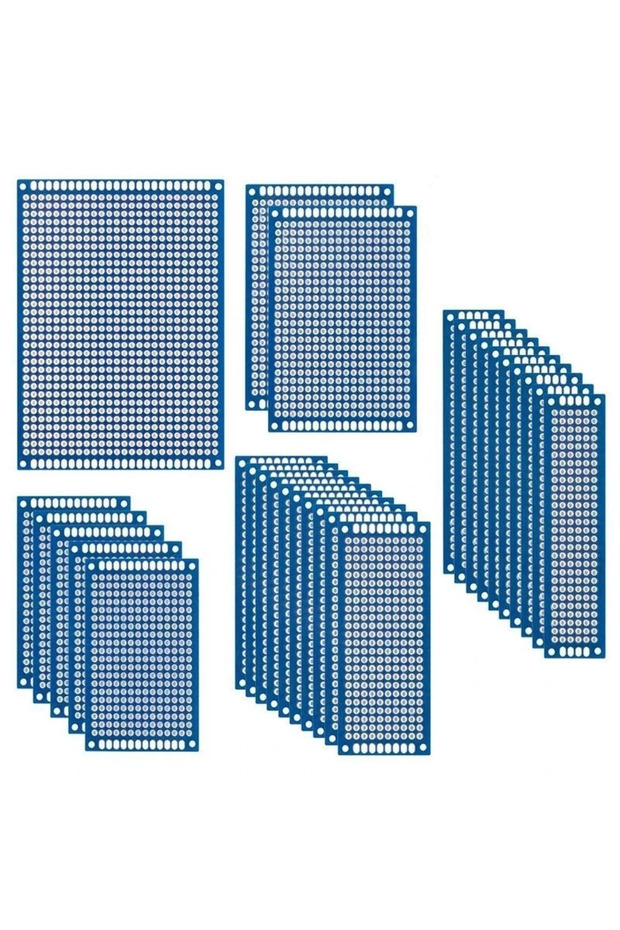 YTDMEN ٥ قطع ٣×٧ سم ٥/١٠ قطع لوحة دوائر مطبوعة (PCB) لوحة نموذجية زرقاء مزدوج الجوانب لوحات دوائر ٢×٨ سم ٣×٧ سم ٤×٦ سم