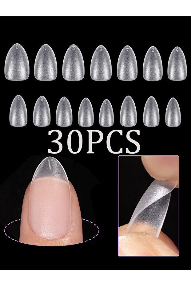 WHITE 30/150/300/630/1500PCS Matte Soft Gel X Nail Tips 15 Sizes Full Cover Acrylic False Press on N